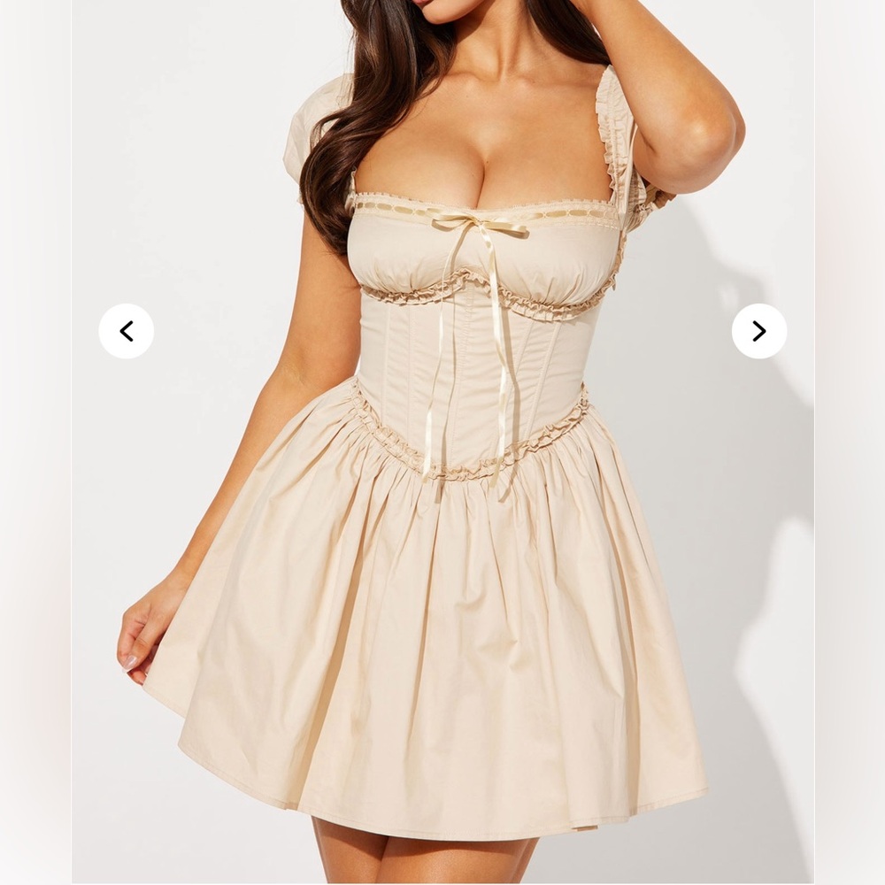Elegant Cream Dress with Lace Details